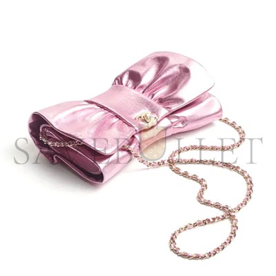 CHANEL 24B EVENING BAG SHINY LAMBSKIN AS5129 (22*15*4cm)